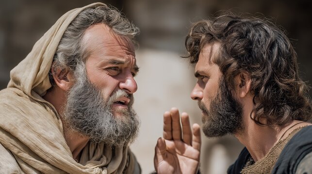 A dramatic confrontation scene of samuel rebuking saul after an unlawful sacrifice as tension rises over lost authority and disobedience.