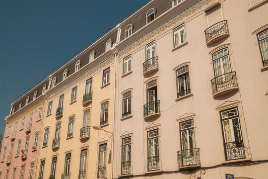 Traditional Colorful Architecture and Azulejos in Lisbon