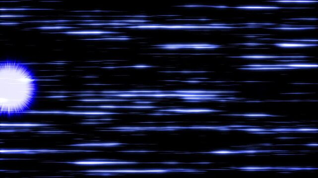 Flare slide transition effect blue light streak or spark transition on black background, cinematic glow, dynamic light streaks, turn on off effect neon glow start up transition, 4k loop Animation