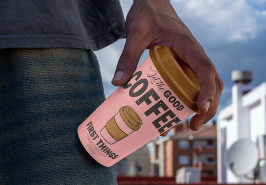 Eco Disposable Takeaway Cup Mockup Template