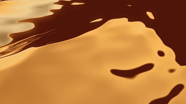 Golden Oil Water Surface Waves Ocean