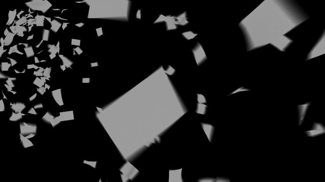 a animated paper animation with A4 paper flying through space