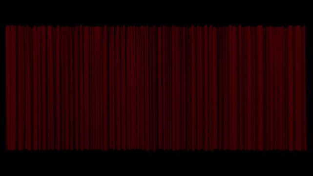 Red curtains open close slow