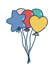 Obraz premium Balloon Bouquet Celebration Doodle Style