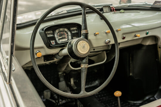 BERLIN - MAY 10, 2026: Interior of Zaporozhets ZAZ-965A, 1969. Classic Days Berlin.