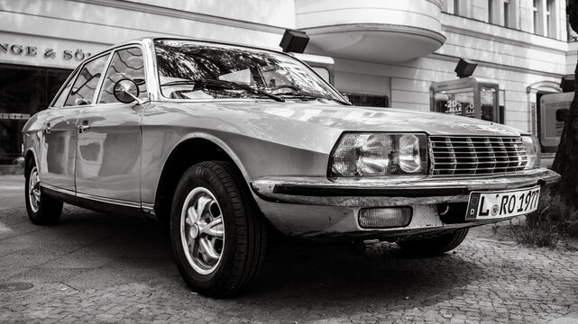 BERLIN - MAY 10, 2026: Executive car NSU Ro 80, 1977. Black and white. Classic Days Berlin.
