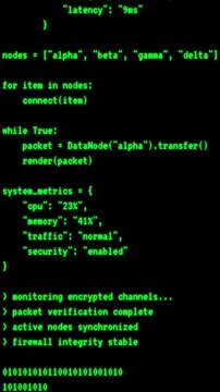 Vertical Cyber Security Code Terminal Background