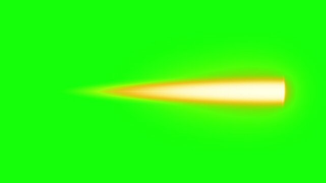 Realistic thruster flame effect on green screen backdrop. Bright orange jet engine exhaust fire blast, glowing rocket ignition plume, and intense heat VFX loop.