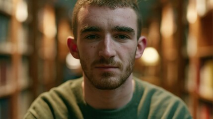 Fototapeta premium Neurodiversity Workplace Young Irish Slim Man In Soft Light