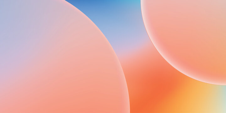 Abstract pastel gradient background with soft peach spheres minimalist modern design for banner or wallpaper