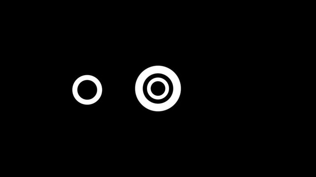 Looping circle burst animation with two to four concentric rings isolated on black screen background, featuring glowing neon light expanding sparkle blast fx 4k for intro projects.
