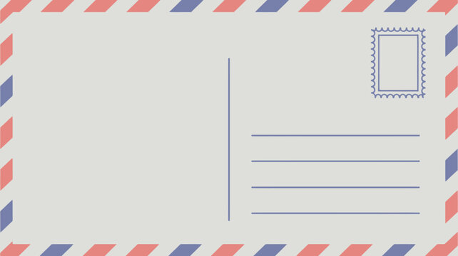 Empty classic envelope with stamp space for design or illustration
