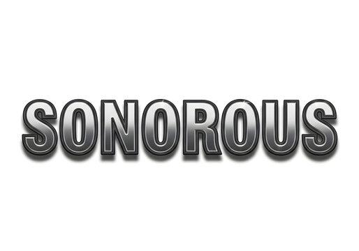 3D metallic sonorous text effect with reflective chrome finish for audio branding and sound design