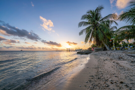 Sunset on the beach, Rotoava, Fakarava, French Polynesia