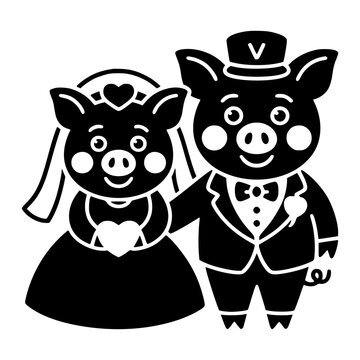 Pig Wedding Couple