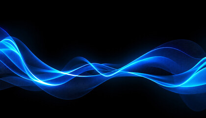 Naklejka premium Modern Futuristic Blue Light Wave Abstract Design