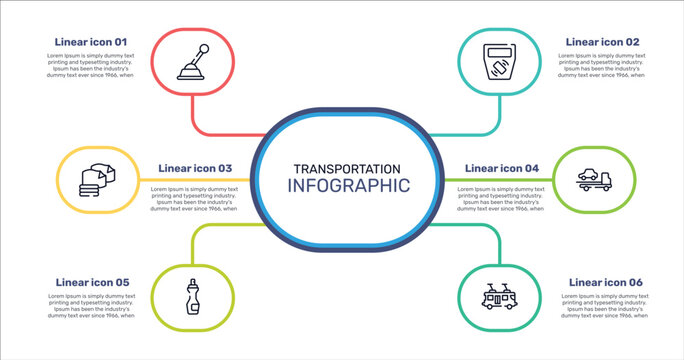 transportation outline icon set featuring gearshift, ticket validator, tow, insect repellent icons.