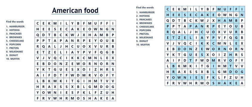 riddles with hidden words find the word with answers about food