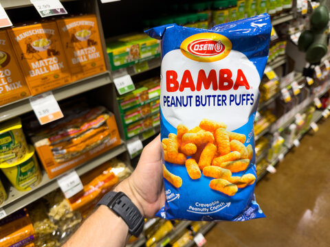 Osem Bamba Peanut Butter Puffs Snack Bag