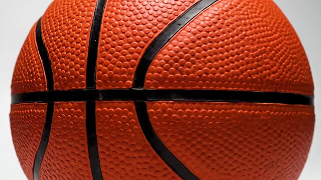 Orange basketball on white background.