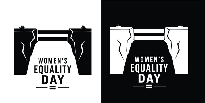 omen's Equality Day Breaking Barriers Gender Equality Vector Illustration