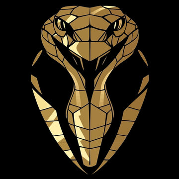 Geometric snake head illustration with sharp polygonal features