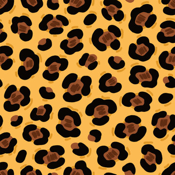 Abstract seamless texture featuring irregular rounded forms in warm caramel, dark brown and black colors