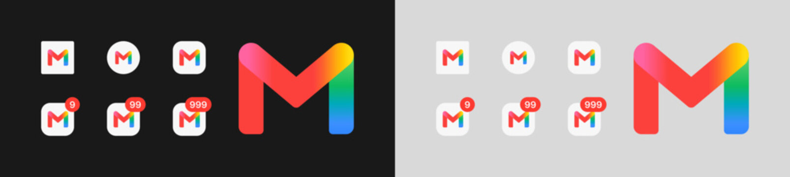 Gmail new logo design with gradient colors. 2026 update.