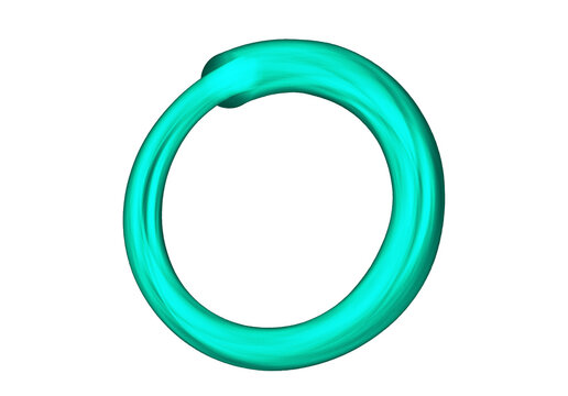 Turquoise Circular Brush Stroke Frame Isolated on Transparent Background, Handdrawn