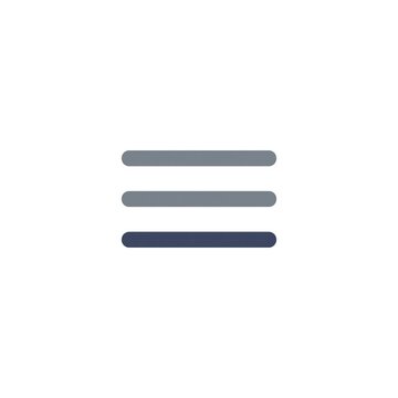 Minimal Hamburger Menu 2D Flat Icon on White