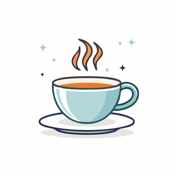 Steaming Cup of Tea Illustration