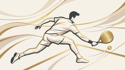 Fototapeta premium Faceless padel athlete saving shot