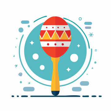 Flat design maraca illustration