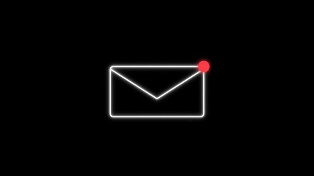 Minimalist Glowing Line-Art Envelope Icon Animation