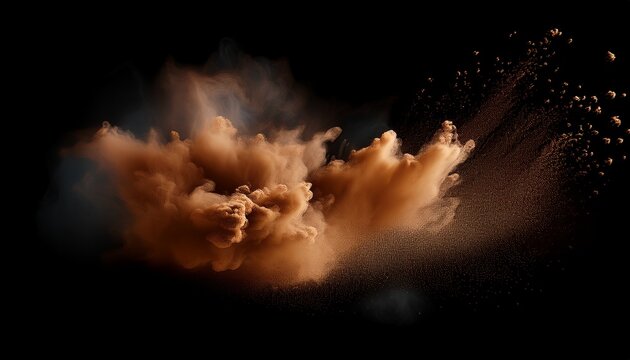 realistic isolated brown dust cloud or smoke effect