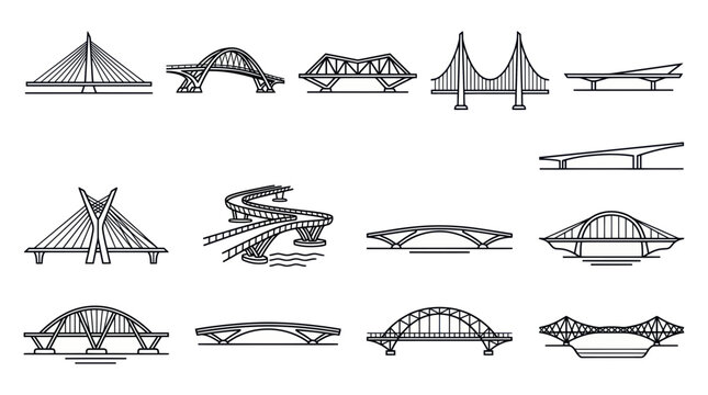Collection of Modern Bridge Designs, Architectural Styles, Engineering Concepts