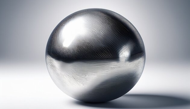 silver chrome metal ball reflecting light shiny metallic sphere with a clean smooth surface white background