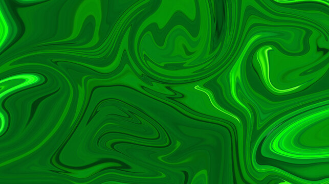 Rich emerald green liquid marble swirl abstract texture background