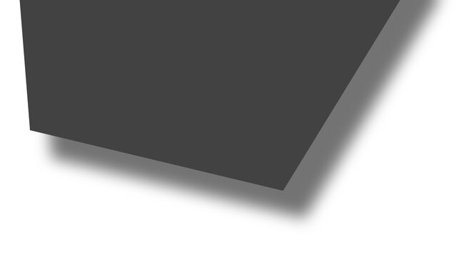 Dark grey geometric block shadow on white background
