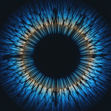 Extreme Macro Human Eye Iris Fiber Pattern Blue Unique Identity Science