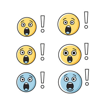 Collection of shocked emoticon faces.