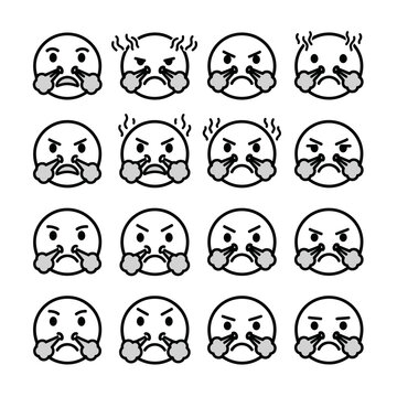 A set of various emoticon faces expressions.