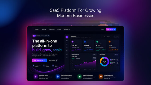 Animated SaaS Website Presentation Template