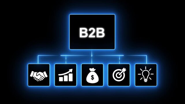 Business to Business B2 B concept with connected icons for partnership and growth Keywords: B2 B, Business to Business, commerce, trade, partnership, network, connection, digital,