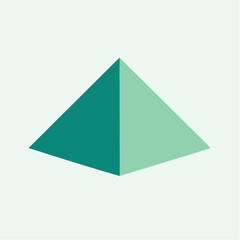 Fototapeta premium Geometric Pyramid with Two Toned Green Faces