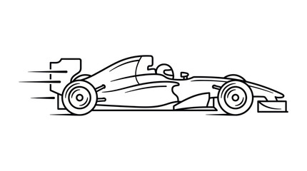 Obraz premium Formula 1 Race Car Illustration, Speeding, Racing, Motorsport