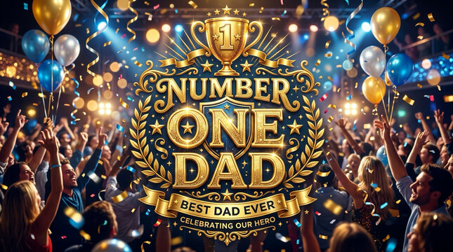 Number One Dad Text Artwork