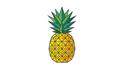 Obraz premium Vibrant Pineapple Fruit with Green Leaves, Isolated on White Background
