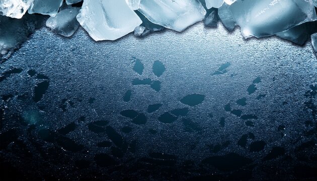 Ice Texture Background Black Border On The Frozen Surface With Ice Crush