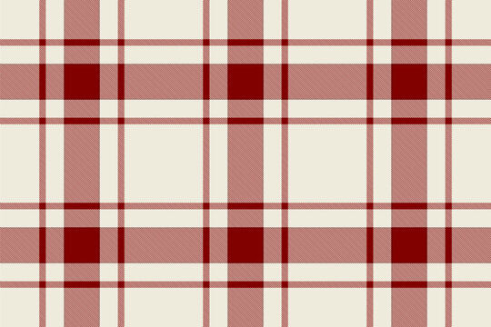 Traditional tartan plaid design with a classic woven appearance and white and maroon tones. The seamless pattern recreates the look of woven fabric and works well as a decorative surface background.